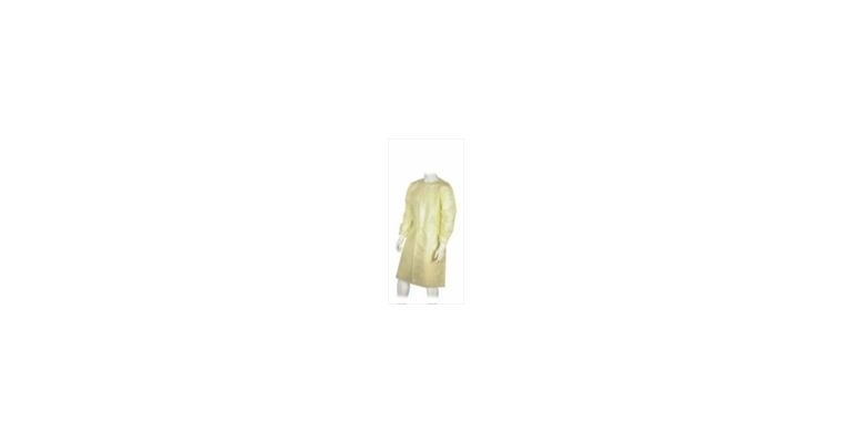 Abena Isolatieschort met PE en tricot manchet geel XL
