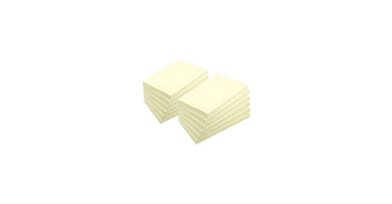 Gerecycl.memo notes, 125x75 mm, geel, 100 blad- pak van 12