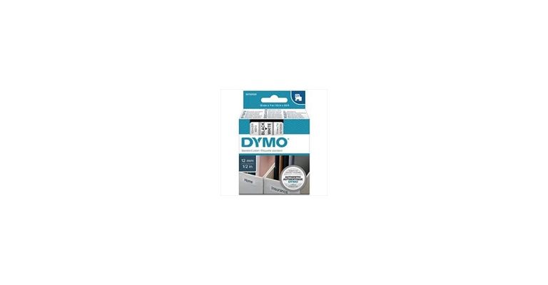 Dymo 45013 D1 etiketteerlint op tape, 12 mm, zwart op wit