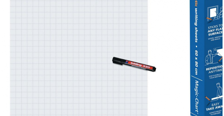 Legamaster Magic Chart whiteboard op rol, 60 x 80 cm, geruit