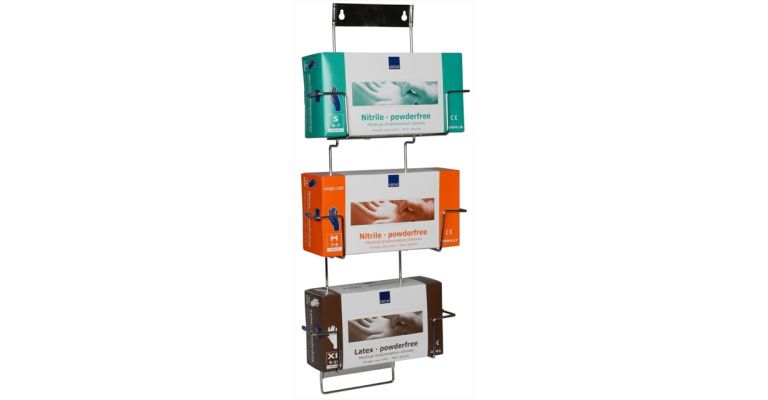 Abena universeel RVS wandhouder t.b.v. 3 dispenserdozen(B)