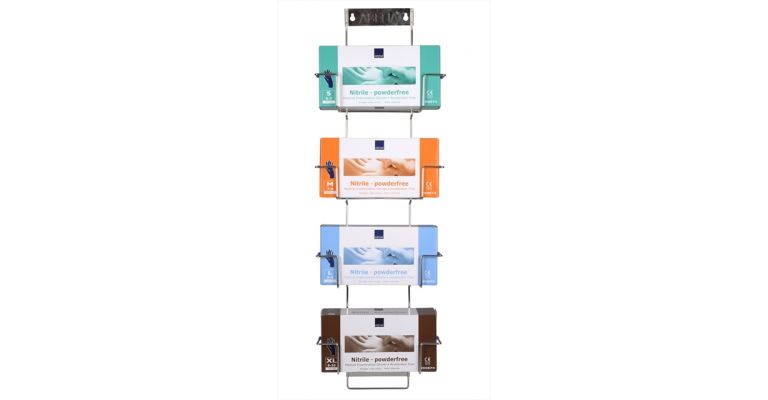 Abena universeel RVS wandhouder t.b.v. 4 dispenserdozen(B)