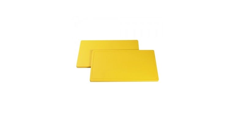 Snijplank, geel, (H)20x400x250mm, vlak(B)