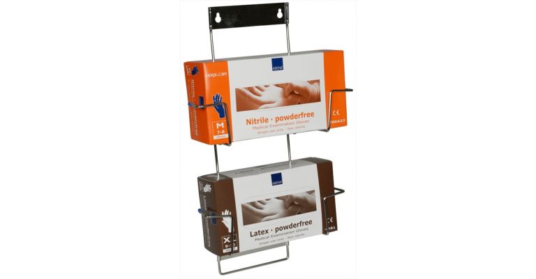 Abena universeel RVS wandhouder t.b.v. 2 dispenserdozen(B)