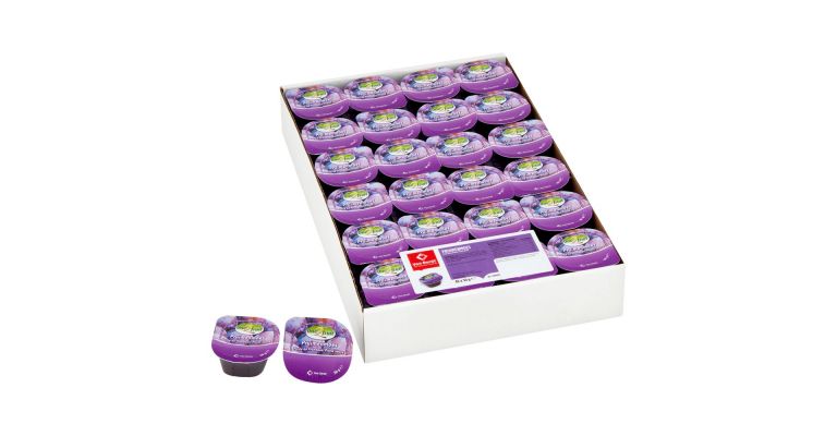 Pruimenmoes 50 gr per cupje, doos 48 cupjes