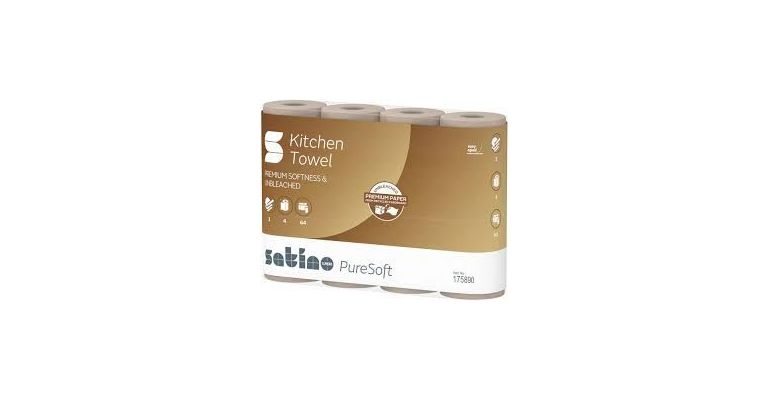 Keukenrol Satino puresoft 3 laags 4x64 vel naturel