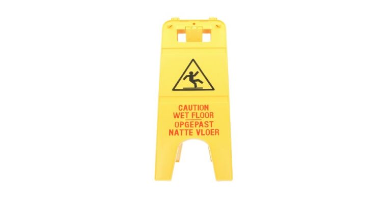 Waarschuwingsbord natte vloer 22 x 60 cm, geel